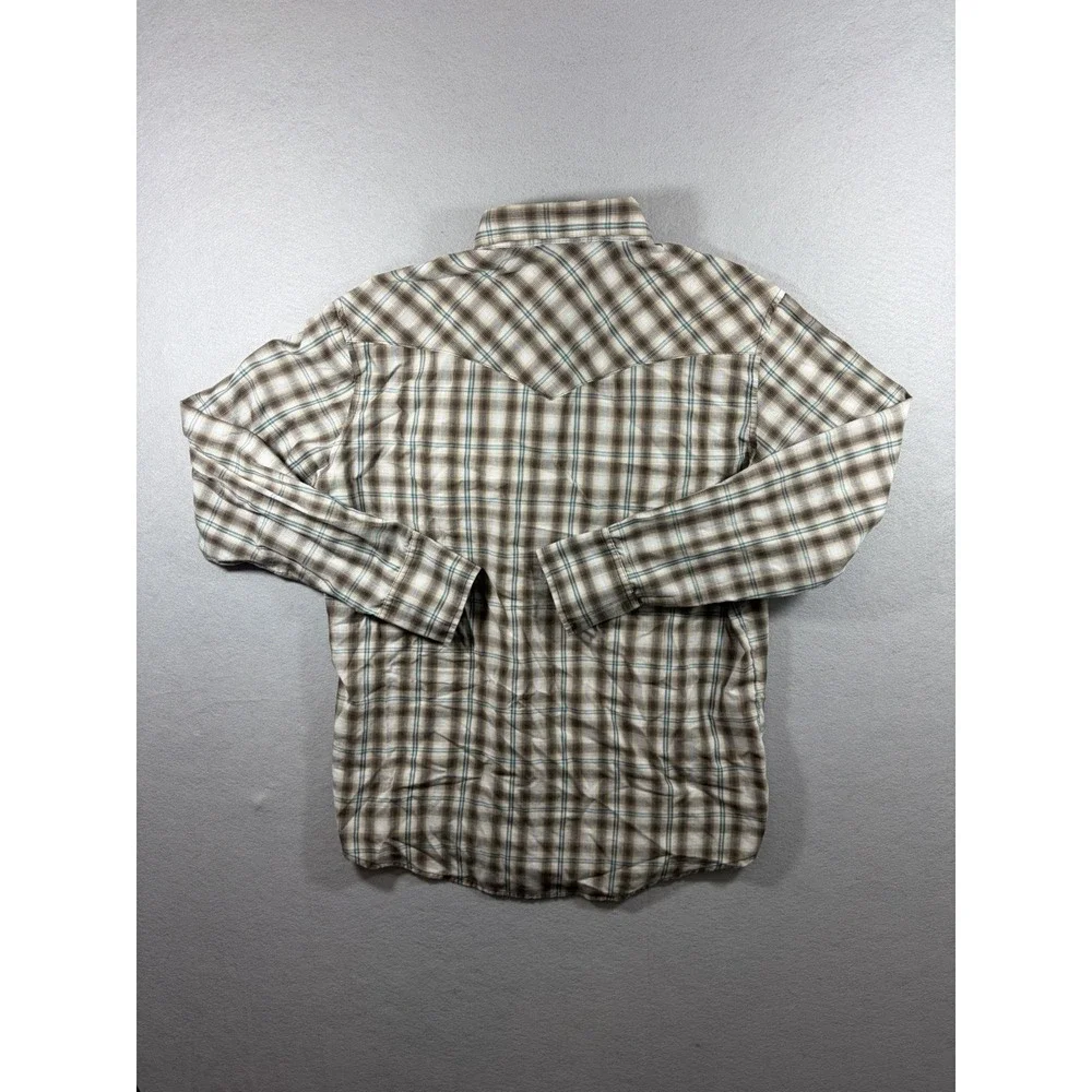 Wrangler Pearl Snap Western Aztec Long Sleeve Mens Shirt Size L